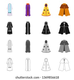 Isolated object of material and clothing sign. Collection of material and garment stock vector illustration.