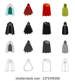Isolated object of material and clothing sign. Set of material and garment stock symbol for web.