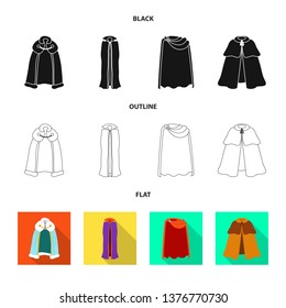 Isolated object of material and clothing sign. Set of material and garment stock symbol for web.