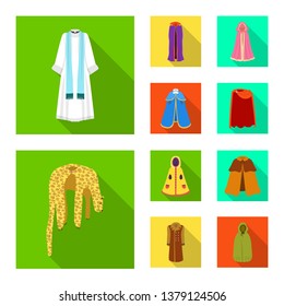 Isolated object of material and clothing sign. Collection of material and garment stock symbol for web.
