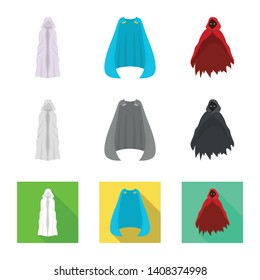 Isolated object of material and clothing sign. Collection of material and garment vector icon for stock.