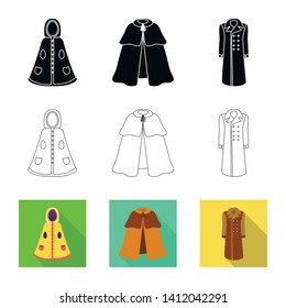 Isolated object of material and clothing sign. Collection of material and garment vector icon for stock.