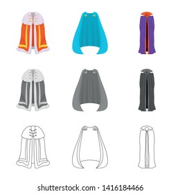 Isolated object of material and clothing sign. Set of material and garment vector icon for stock.