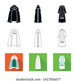 Isolated object of material and clothing sign. Collection of material and garment stock vector illustration.