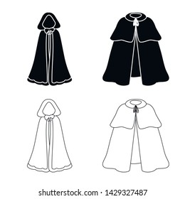 Isolated object of material and clothing sign. Collection of material and garment stock vector illustration.