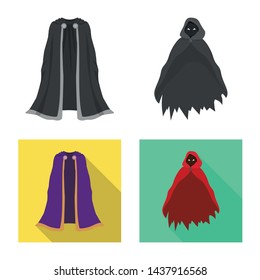 Isolated object of material and clothing sign. Set of material and garment stock vector illustration.