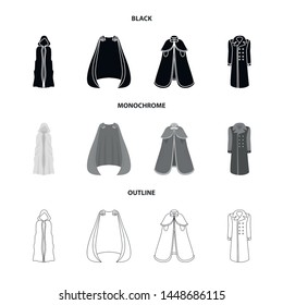 Isolated object of material and clothing sign. Collection of material and garment stock vector illustration.