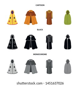Isolated object of material and clothing sign. Collection of material and garment stock vector illustration.