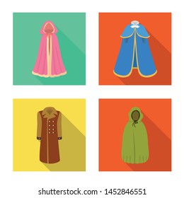 Isolated object of material and clothing sign. Collection of material and garment vector icon for stock.