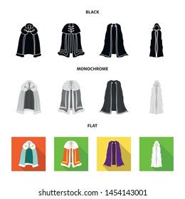 Isolated object of material and clothing sign. Collection of material and garment stock vector illustration.