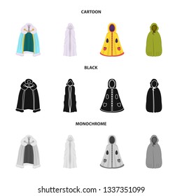 Isolated object of material and clothing symbol. Set of material and garment stock symbol for web.