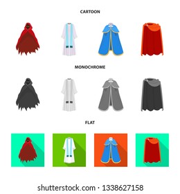 Isolated object of material and clothing symbol. Set of material and garment vector icon for stock.