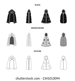 Isolated object of material and clothing symbol. Collection of material and garment stock vector illustration.