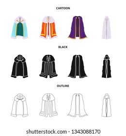 Isolated object of material and clothing symbol. Set of material and garment vector icon for stock.