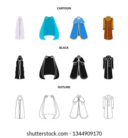 Isolated object of material and clothing symbol. Set of material and garment stock symbol for web.
