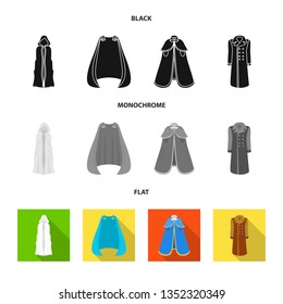 Isolated object of material and clothing symbol. Collection of material and garment vector icon for stock.