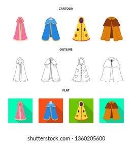 Isolated object of material and clothing symbol. Collection of material and garment stock vector illustration.