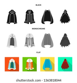 Isolated object of material and clothing symbol. Collection of material and garment stock vector illustration.