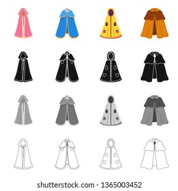 Isolated object of material and clothing symbol. Collection of material and garment stock symbol for web.