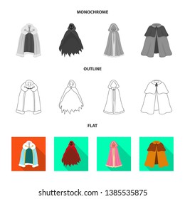 Isolated object of material and clothing symbol. Collection of material and garment stock vector illustration.