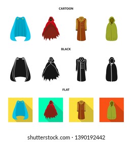 Isolated object of material and clothing symbol. Collection of material and garment vector icon for stock.