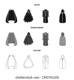 Isolated object of material and clothing symbol. Collection of material and garment stock symbol for web.