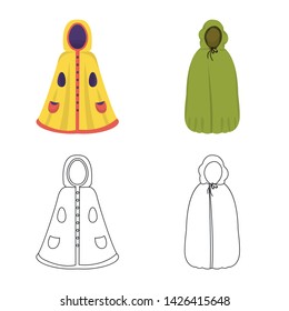 Isolated object of material and clothing symbol. Collection of material and garment stock vector illustration.