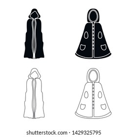 Isolated object of material and clothing symbol. Collection of material and garment stock symbol for web.