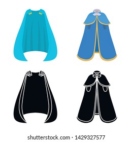 Isolated object of material and clothing symbol. Set of material and garment vector icon for stock.