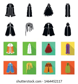 Isolated object of material and clothing symbol. Collection of material and garment vector icon for stock.