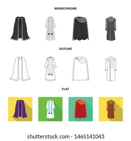 Isolated object of material and clothing symbol. Collection of material and garment stock vector illustration.