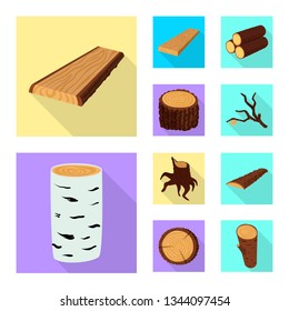 Isolated object of material and nature  logo. Set of material and raw  vector icon for stock.