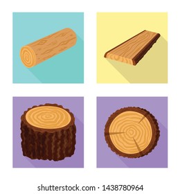 Isolated object of material and nature sign. Collection of material and raw stock symbol for web.