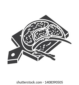 Isolated object of meat and board symbol. Collection of meat and restaurant stock vector illustration.