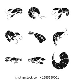 Isolated object of meat and delicacy logo. Set of meat and crab vector icon for stock.