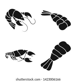 Isolated object of meat and delicacy logo. Set of meat and crab vector icon for stock.
