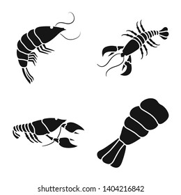 Isolated object of meat and delicacy symbol. Set of meat and crab stock vector illustration.