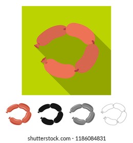 Isolated object of meat and ham icon. Collection of meat and cooking stock vector illustration.