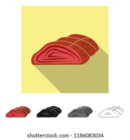Isolated object of meat and ham logo. Set of meat and cooking stock symbol for web.