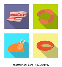 Isolated object of meat and ham logo. Collection of meat and cooking stock symbol for web.