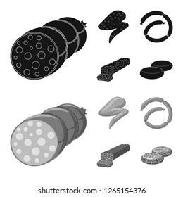 Isolated object of meat and ham symbol. Collection of meat and cooking vector icon for stock.