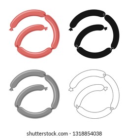 Isolated object of meat and ham symbol. Collection of meat and cooking stock vector illustration.