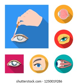 Isolated object of medical and eyeball logo. Collection of medical and optical stock vector illustration.