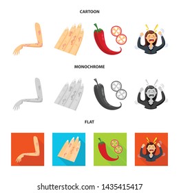 Isolated object of medical and pain icon. Collection of medical and disease stock vector illustration.
