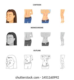 Isolated object of medical and pain icon. Collection of medical and disease stock symbol for web.