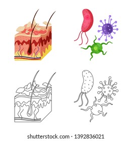 Isolated object of medical and pain  logo. Collection of medical and disease stock symbol for web.