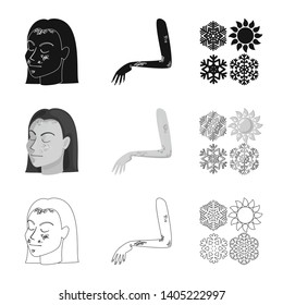 Isolated object of medical and pain  logo. Set of medical and disease vector icon for stock.