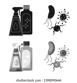 Isolated object of medical and pain  sign. Set of medical and disease stock symbol for web.