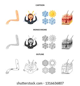 Isolated object of medical and pain  symbol. Set of medical and disease vector icon for stock.