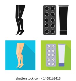 Isolated object of medical and pain symbol. Set of medical and disease vector icon for stock.